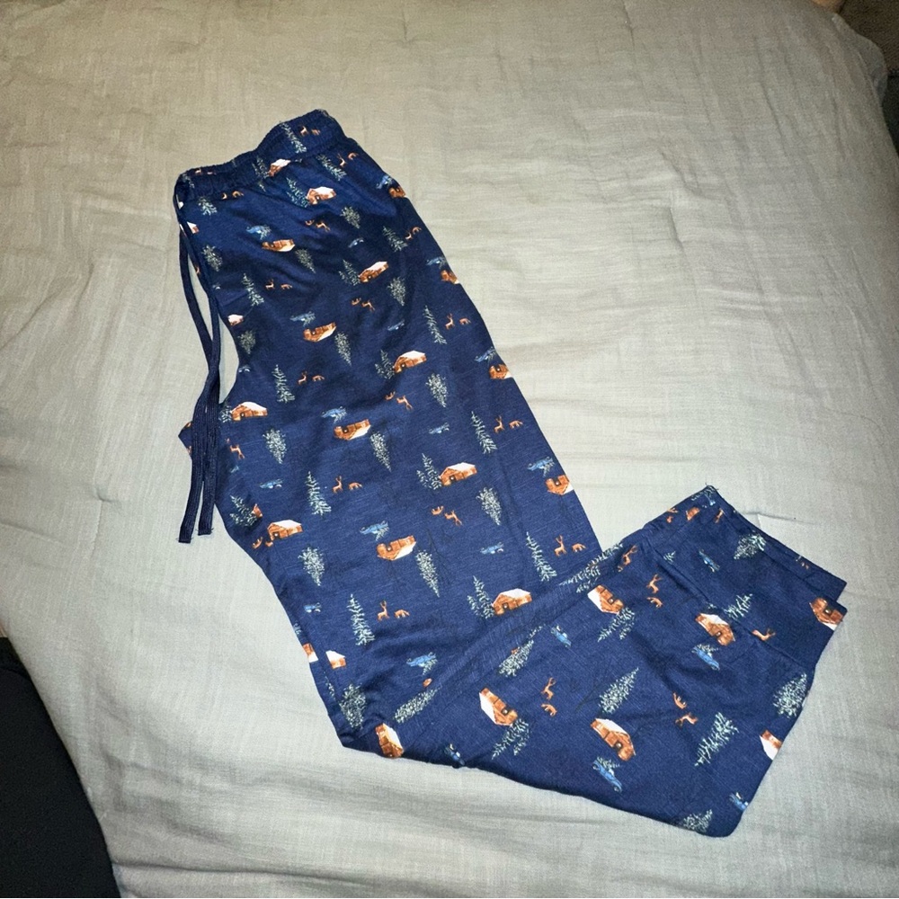 Jockey Cozy Jogger Men’s Medium Blue Winter‎ Theme Super Soft